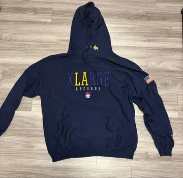 XLARGE RECORDS 네이비 후드티