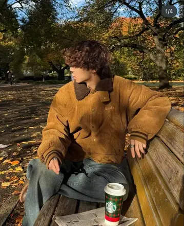 류세이 Zooodle 코듀로이 보아 자켓