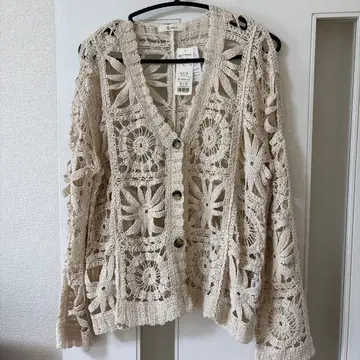 아이보리 레이스 니트 가디건 프리 사이즈
