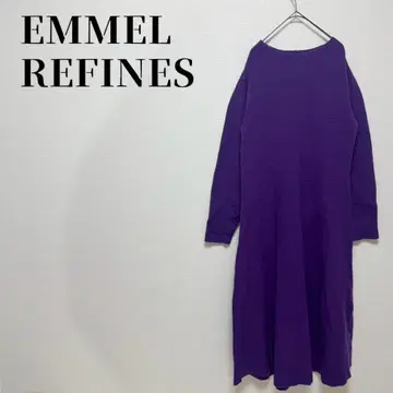 에메르 리파인즈 SMF 아제 보틀 넥 원피스 롱 기장 퍼플