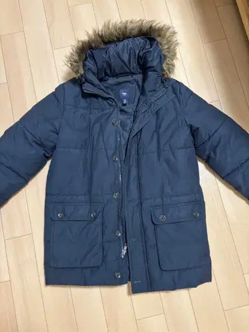 Gap 네이비 후드 부착 다운 자켓 M 사이즈