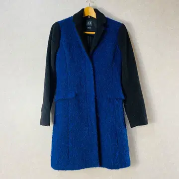 Armani Exchange 롱 코트 파랑 블랙