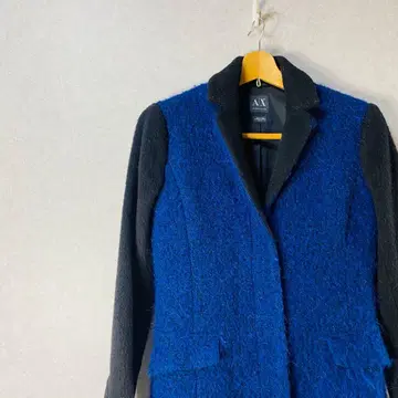 Armani Exchange 롱 코트 파랑 블랙