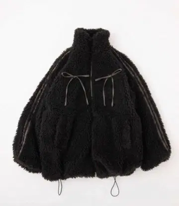 블랙 플리스 자켓 하이넥