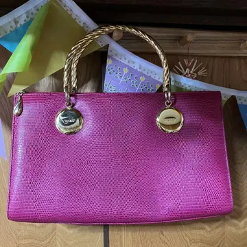 WAKO 와코 긴자 핑크 핸드백 레트로