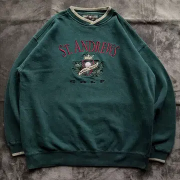 90s 맨투맨 트레이닝복 골프 오버 사이즈 자수 구제 의류