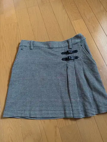 캘러웨이 체크 무늬 플리츠 스커트 S