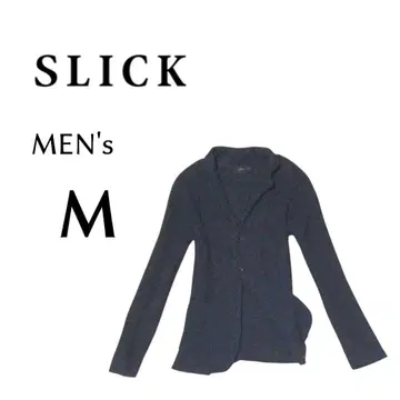 SLICK 스릭 린넨 블렌드 니트 자켓 테일러드 네이비