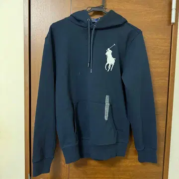 랄프 로렌 폴로 로고 자수 네이비 후드티