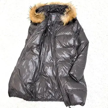 새상품급 듀베티카 카파 다운 코트 퍼 롱 기장 M 퍼플