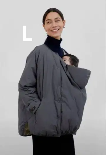 새상품 코니 리버서블 다운 자켓 차콜 그레이/화이트