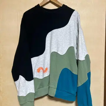 고 슬로우 카라반 멀티 컬러 맨투맨 트레이닝복 3 면 100%