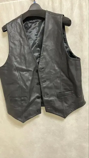 블랙 매우 부드러운 양가죽 베스트 LL 사이즈