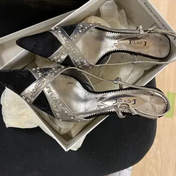 Flag-J 스트랩 포함 펌프스 블랙/실버