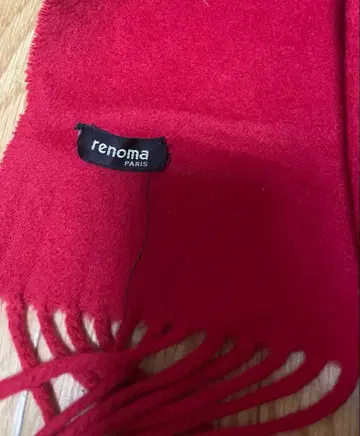 RENOMA 캐시미어 100% 빨간색 프린지 스톨