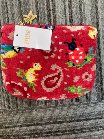 FEILER 꽃무늬 파우치 빨간색