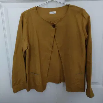 이나 린넨 자켓 머스타드 컬러