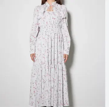 리엔다 꽃무늬 프릴 맥시 원피스 S