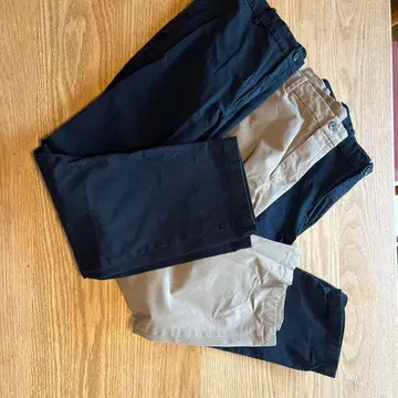 스마트 앵클 팬츠 코튼 네이비 베이지 3장 세트