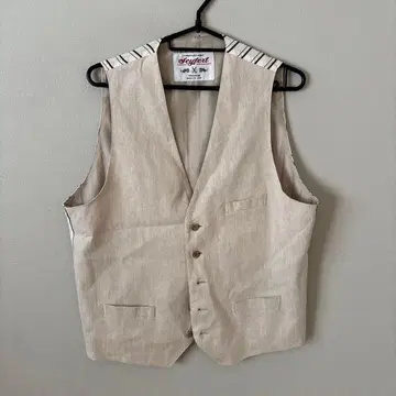 mitsumine seyfert 베이지 코튼 린넨 수트 베스트