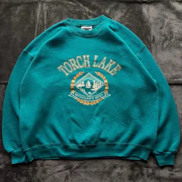 90s USA제 Lee 맨투맨 트레이닝복 오버 사이즈 프린트 구제 의류