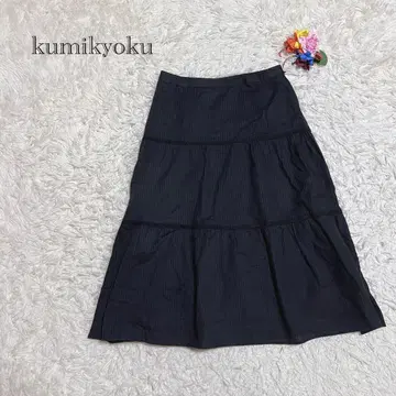 쿠미교쿠 SIS 플레어 스커트 블랙 오피스 캐주얼 온워드 카시야마