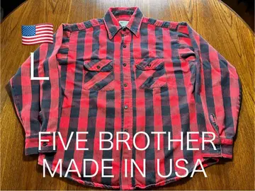 USA제! FIVE BROTHER 플란넬 셔츠 블록 체크 빈티지