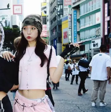 9090 pink 짧은 기장 티