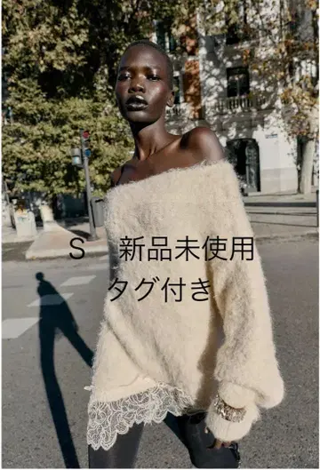 ZARA 레이스 콤비 니트 스웨터 S 사이즈