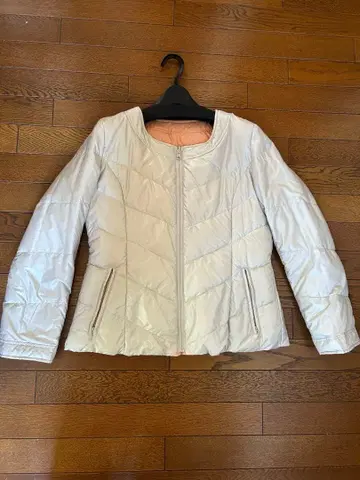 리버서블 다운 자켓 화이트 핑크