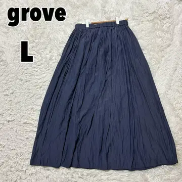 grove 그로브 (L) 실루엣이 깔끔한 턱 플레어 스커트