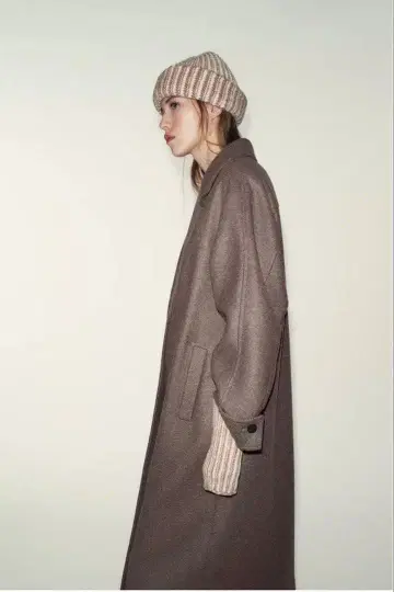 ZARA 베이지 콤비네이션 니트 비니 M 사이즈