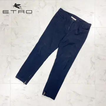 ETRO 밑단 지퍼 크롭 팬츠 테이퍼드 슬랙스 블랙 42*HD582