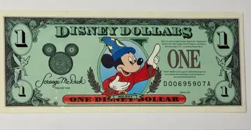 디즈니 월드 25주년 기념 디즈니 달러 1달러 지폐
