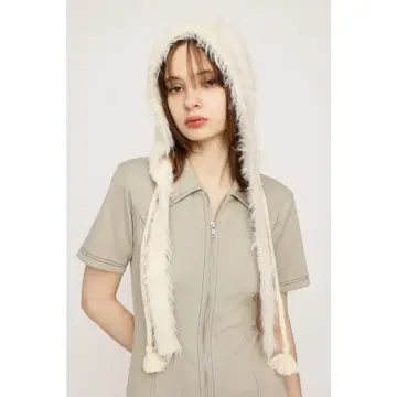 SLY SHAGGY RIBBON BEANIE BLU 샤기 비니