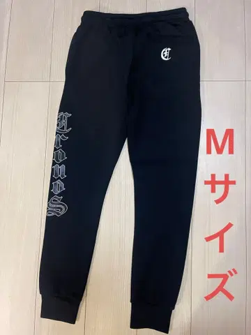 CRONOS 프린트 로고 조거 팬츠 M 블랙 크로노스