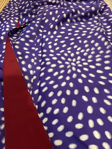 명선 도트 무늬 이중 기모노