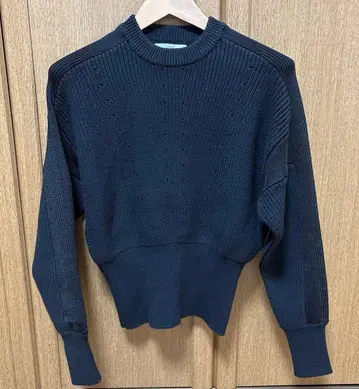 UN3D 리브 편직 긴팔 니트 F 블랙