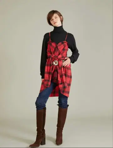 넬 체크 셔츠 뷔스티에