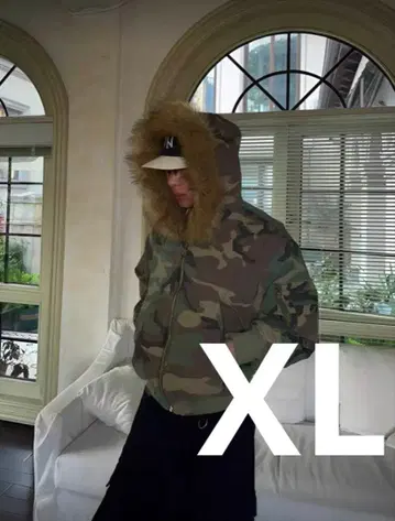 카모 패턴 퍼 포함 리버서블 자켓 XL
