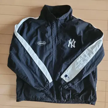 Perushi NY 로고 나일론 자켓 블랙/화이트