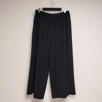 TO BE CHIC size 46 블랙 허리밴딩 울 와이드 팬츠