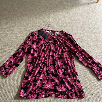 HOBBS 플라워 프린트 긴팔 블라우스 M 새상품 미사용 호브스