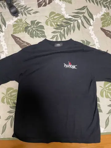PHATRNK 블랙 장미 롱T M 사이즈