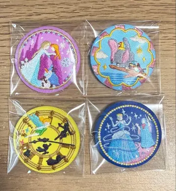 디즈니 자수 캔뱃지 4개 세트