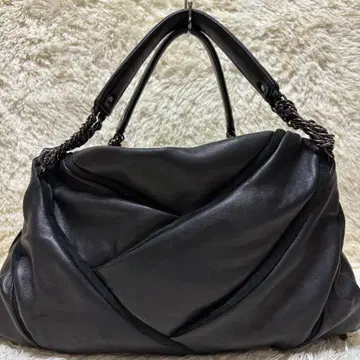 컨디션 최상 콜한 콜라보 백 체인 토트백 가죽 블랙