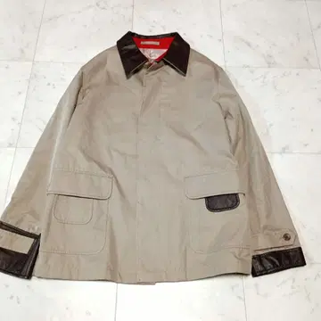 Paul Smith 폴스미스 코튼 자켓 L 가죽 이소재 절개