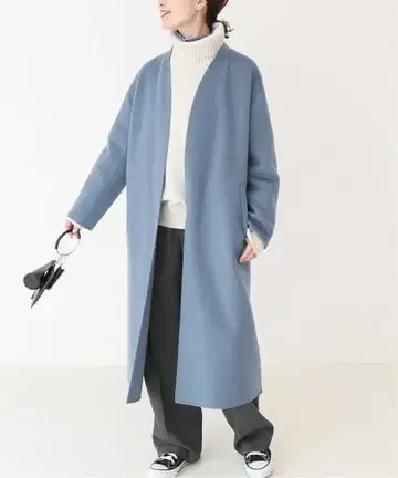 Spick & Span 블루 롱 코트