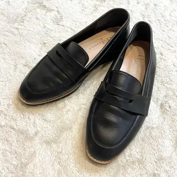 artemis DIANA 통굽 로퍼 주름 가죽 블랙 22.5cm