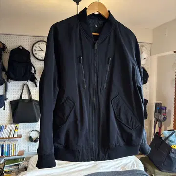 UNIQLO +J 유니클로 질 샌더 오버 사이즈 MA-1 블랙 L